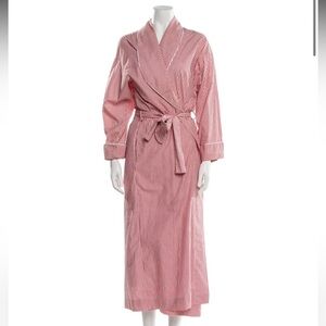 VINTAGE Valentino Intimo Intimates Pink and White Striped Robe 100% cotton